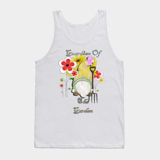 Garden Gnome & Quote, Funny Gnomes Guardian Of The Garden Gnome Tank Top